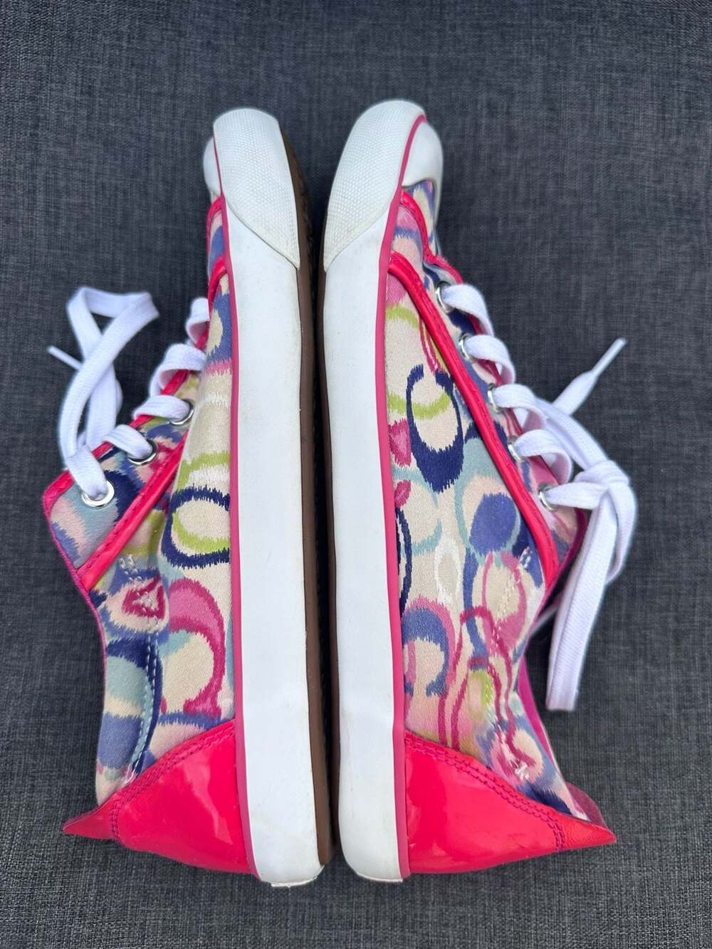 8.5 Coach Barrett Signature Poppy Print Low Top Sneakers - Picture 8 of 9